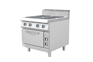 電四頭煮食爐連柜方頭連焗爐