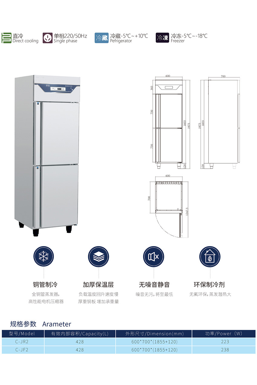 歐款雙門冷柜(圖1) 歐款雙門冷柜