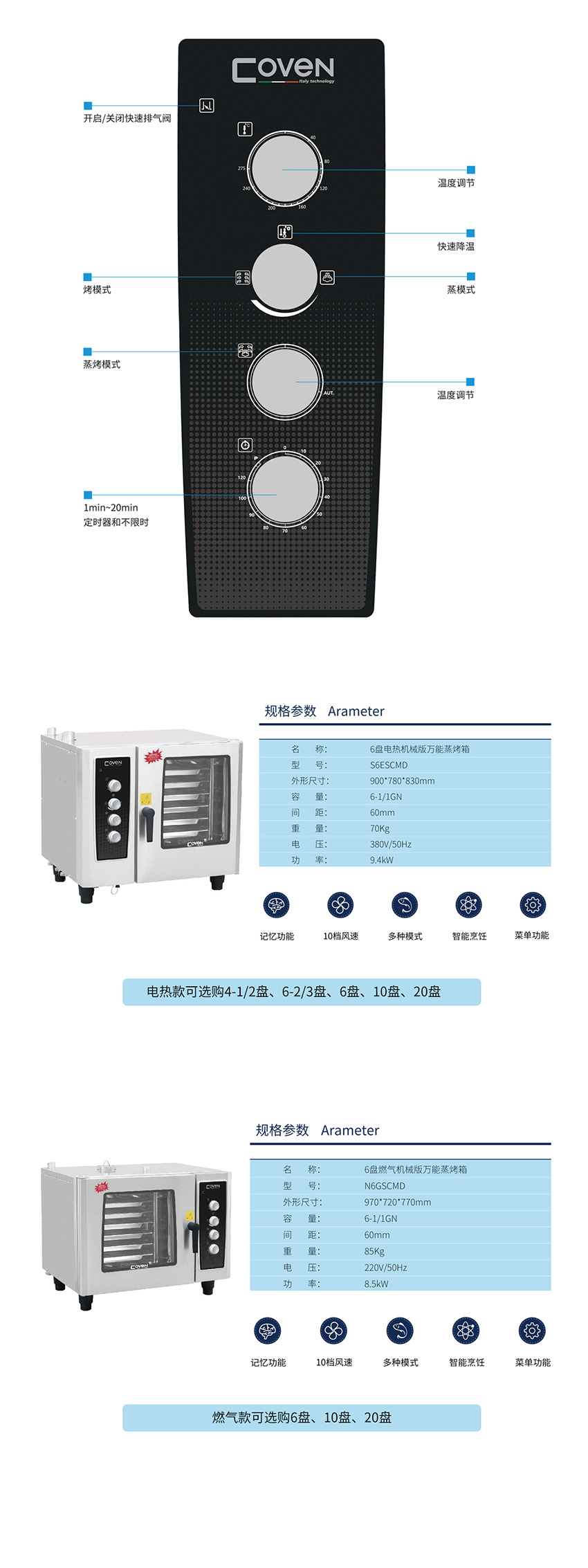 機械版萬能蒸烤箱(圖1) 機械版萬能蒸烤箱